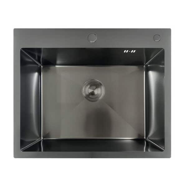 Nerezový drez MIXXUS MH6050 DECOR GRAPHITE so sifónom, grafitový | MH6050 DECOR GRAPHITE
