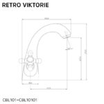 Mereo Umývadlová stojanková batéria, Retro Viktorie, s clic-clacom CH03PL, chróm – Obrázok 3