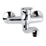 Mereo Drezová nástenná batéria, Sonáta, 150 mm, s ramienkom plochým vyhnutým 200 mm, chróm