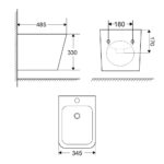 Mereo Bidet závesný kapotovaný, 485x345x330, keramický, biely – Obrázok 2