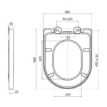 Mereo WC set - Rimless WC oblé, modul pre sadrokartón, biele oválne tlačidlo – Obrázok 14