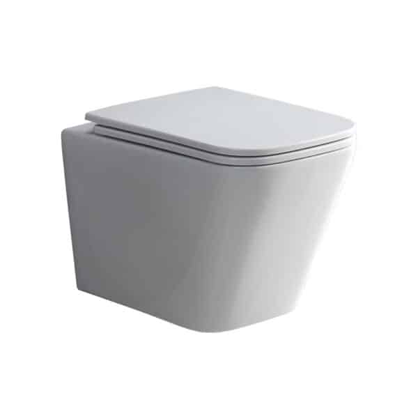 Mereo WC set - Smart flush rimless WC hranaté, modul pre sadrokartón, čierne hranaté tlačidlo
