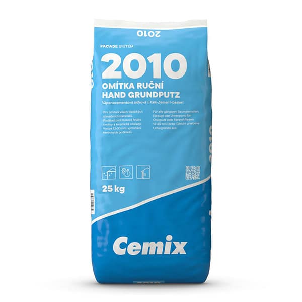 2010_250_080_660 Vápennocementová jadrová omietka Cemix 2010 na ručné omietanie – balenie 25 kg