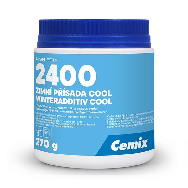 Zimná prísada Cemix 2400 COOL do omietok – balenie 270 g