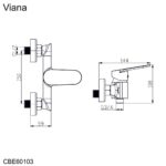 Mereo Sprchová nástenná batéria, Viana, bez príslušenstva, 150 mm, chróm – Obrázok 2
