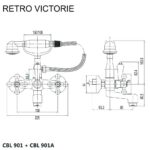 Mereo Vaňová nástenná batéria, Retro Viktorie, 150 mm, s príslušenstvom, chróm – Obrázok 2