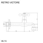 Mereo Nástenný kohútik, Retro Viktorie, 1/2", chróm – Obrázok 2