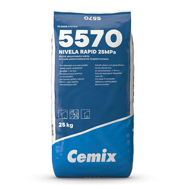 Samonivelačná stierka Cemix 5570 Nivela Rapid pod vinyl – balenie 25 kg