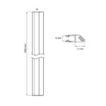 Mereo Súprava magnetických líšt pre sprchové kúty a dvere , sklo 6 mm, 45 °, 187 cm, 2 ks – Obrázok 2