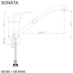 Mereo Drezová stojanková batéria, Sonáta, s ramienkom plochým 170 mm, chróm – Obrázok 2