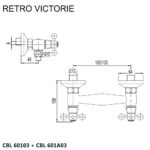 Mereo Sprchová nástenná batéria, Retro Viktorie, 150 mm, bez príslušenstva, chróm – Obrázok 2