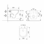 Mereo WC závesné, RIMLESS, 530x355x360, keramické, vr. sedátka CSS123 – Obrázok 2