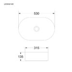 Mereo Umývadlo na dosku bez prepadu, Celie, 530x315x135 mm, okrúhle, keramické - pre zaslanie na palete – Obrázok 2