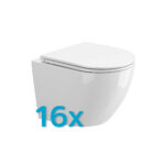 Mereo WC závesné kapotované, RIMLESS, 490x370x360, keramické, vr. sedátka CSS123, 16ks