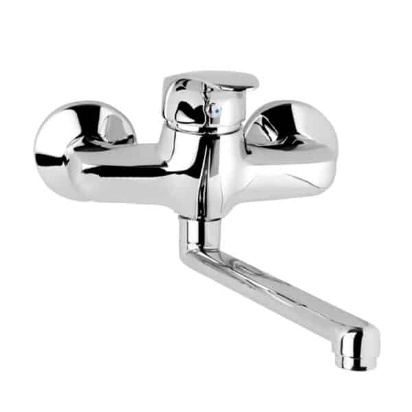 Mereo Drezová nástenná batéria, Sonáta, 100 mm, s ramienkom plochým rovným 250 mm, chróm