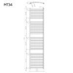 Mereo Vykurovací rebrík oblý 450x1850 mm, biely, elektrický – Obrázok 3