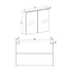 Mereo Kúpeľňová galerka 80 cm, zrkadlová skrinka, dub Riviera – Obrázok 4