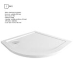 Mereo Štvrťkruhová sprchová vanička, R550, 90x90x4 cm, SMC, bílá, vrátanie sifónu – Obrázok 3