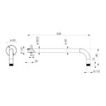 Mereo Rameno okrúhle zo steny , 330 mm, o 20 mm, mosadz – Obrázok 2