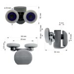 Mereo Horné pojazdy pre sprchové boxy CK351xxKB/M, CK341xxK/M, súprava 4 ks – Obrázok 2