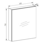 Mereo Aira kúpeľňová galerka 60 cm, zrkadlová skrinka, dub Halifax – Obrázok 3
