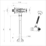 Mereo Pisoárová sada s tlačným ventilom 1/2" x 1/2" – Obrázok 3