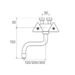 Mereo Drezová nástenná batéria s ramienkom rúrkovým o 16 mm - 300 mm, chróm – Obrázok 2