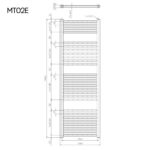 Mereo Vykurovací rebrík rovný 450x1330 mm, biely, elektrický – Obrázok 3