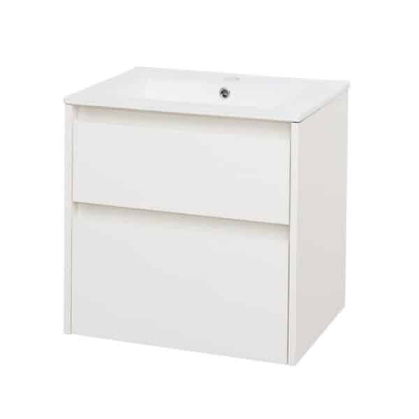 Mereo Opto, kúpeľňová skrinka s keramickým umývadlom 61cm, biela