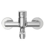 Mereo Drezová nástenná batéria, Pego, 150 mm, s ramienkom plochým vyhnutým 200 mm, chróm – Obrázok 3