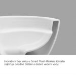 Mereo WC závesné kapotované, Smart Flush RIMLESS, 490x370x360, keramické, vr. sedátka CSS126 – Obrázok 7