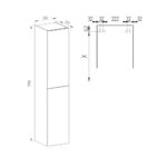 Mereo Aira, kúpeľňová skrinka 170 cm vysoká, pravé otváranie, dub Kronberg – Obrázok 6