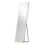 Mereo Zrkadlo hranaté 500x1700 mm, LED osvetlenie, závesné aj stojaté, čierny rám – Obrázok 7