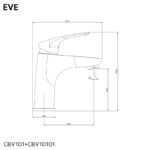 Mereo Umývadlová stojanková batéria, Eve, bez výpuste, chróm – Obrázok 2