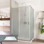 Mereo Sprchovací set: LIMA, obdĺžnik, 100x80 cm, chróm  ALU, sklo Point, vanička liatá mramor