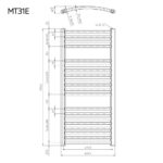Mereo Vykurovací rebrík oblý 450x970 mm, biely, elektrický – Obrázok 3