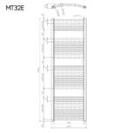 Mereo Vykurovací rebrík oblý 450x1330 mm, biely, elektrický – Obrázok 3