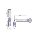 Mereo Umývadlový sifón guľatý U 5/4"x o 32 mm celokovový, chrómovaný – Obrázok 2