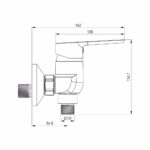 Mereo Sprchová nástenná batéria, Zuna, 150 mm, bez príslušenstva, chróm – Obrázok 2