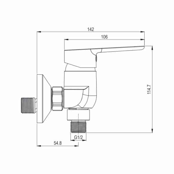 Mereo Sprchová nástenná batéria, Zuna, 150 mm, bez príslušenstva, chróm