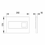 Mereo WC set - Rimless WC hranaté, modul pre sadrokartón, hranaté tlačidlo biela/chróm – Obrázok 5