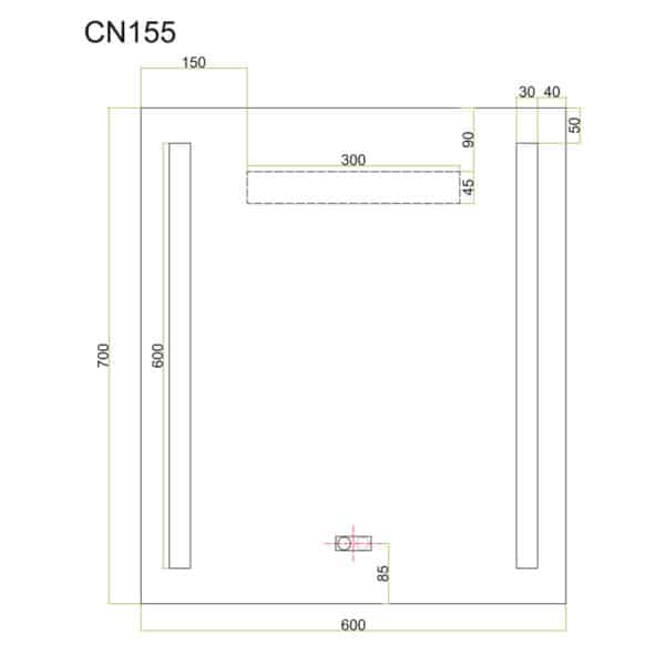 Mereo Zrkadlo 60x70 cm s LED osvetlením a odhmlievaním