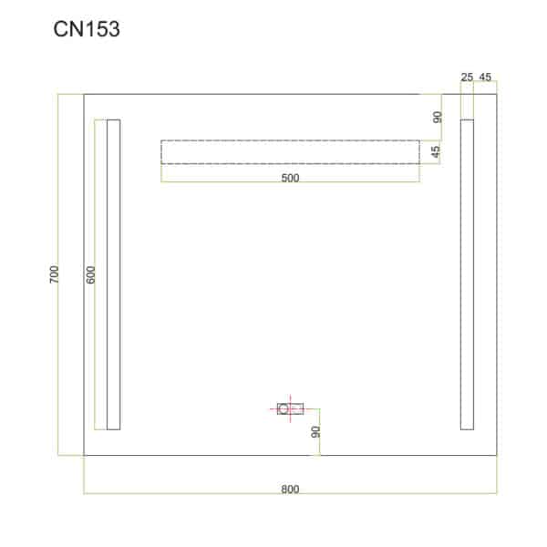 Mereo Zrkadlo 80x70 cm s LED osvetlením a odhmlievaním