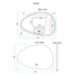 Mereo Zrkadlo elipsa 80x50 cm LED osvetlenie a odhmlievanie – Obrázok 9