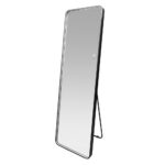 Mereo Zrkadlo hranaté 500x1700 mm, LED osvetlenie, závesné aj stojaté, čierny rám