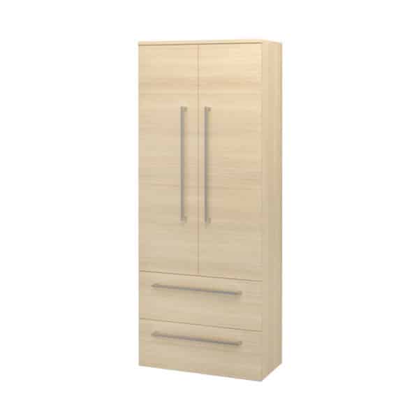Mereo Bino, kúpeľňová skrinka vysoká, dvojitá, 163 cm, dub Sand Barbera