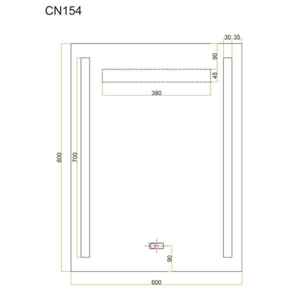 Mereo Zrkadlo 60x80 cm s LED osvetlením a odhmlievaním
