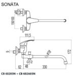 Mereo Nástenná batéria do byt. jadra, Sonáta, 100 mm, rúrkové ramienko 330 mm, bez príslušenstva, chróm – Obrázok 3