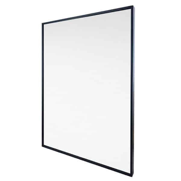 Mereo Zrkadlo hranaté, 60x80 cm, čierny rám, inštalácia iba na výšku