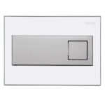 Mereo WC set - Rimless WC hranaté, modul pre sadrokartón, hranaté tlačidlo biela/chróm – Obrázok 3
